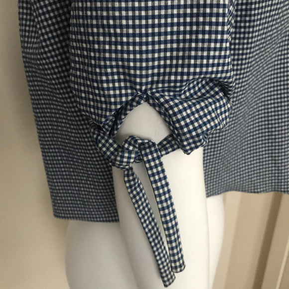 Zara Crop Gingham Off Shoulder Top - Picture 2 of 7